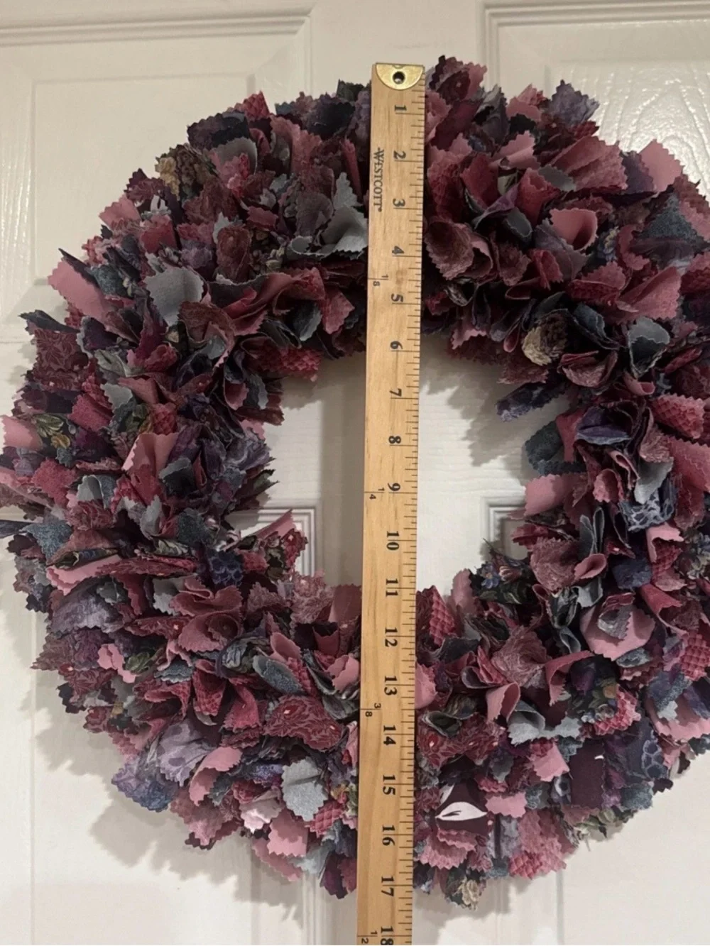 Handmade Fabric Rag Wreath Cottagecore Grandmacore 